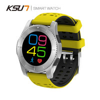 KSUN 步讯智能手环 蓝牙插卡电话手表户外运动彩屏多功能 GPS定位 生活防水 心率血氧睡眠监测 KSR707-黄
