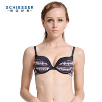 SCHIESSER德国舒雅3/4杯无插片印花上薄下厚有钢圈文胸21/5107B 宝蓝色(008) 80B