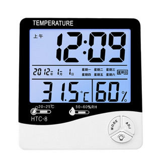 米特尔（MITIR）电子温湿度计家用温度计高精度婴儿房室内背光按键精准室温计数显温度表HTC-8（按键款）