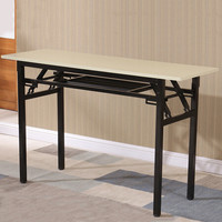 佐盛折叠桌子长条桌培训桌简易桌课桌电脑桌学习桌子双层橡白色100*60*75