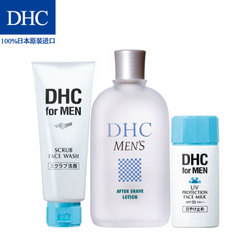 DHC（蝶翠诗）男士清爽保湿防晒套装（洁面膏140g+须后水150mL+防晒乳80mL） *3件