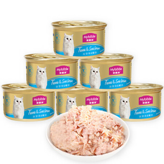 麦富迪 宠物猫粮 猫湿粮 猫罐头 泰国进口猫咪罐头 主食吞拿鱼鲷鱼味85g*24整箱装