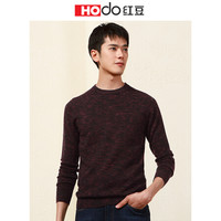 红豆（Hodo）男装 羊毛衫男 时尚套头圆领花纱多色男士羊毛衫 R1酒红色 105