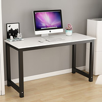 摩高空间电脑桌钢木书桌学习桌台式办公桌子白色钢架120*60