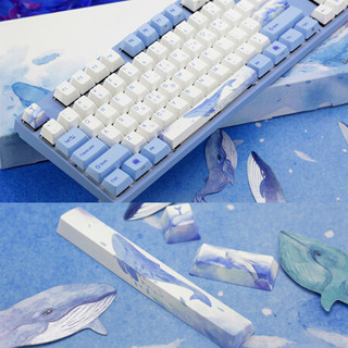 VARMILO 阿米洛 VA87 海韵 87键 有线机械键盘 蓝白色 Cherry红轴 无光