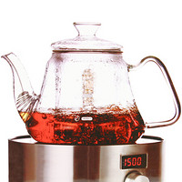金熊 1.1L高硼硅玻璃茶壶茶具手工吹制直火煮茶壶加厚耐热玻璃茶道飘逸壶 电陶炉适用 JT535