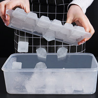 美之扣 冰箱冻冰块模具家用创意制冰盒 商用冰格神器做大冰粒的格子速冻器 大格3层