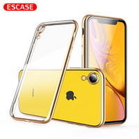 ESCASE iphone xr手机壳苹果xr手机外壳 XR保护套硅胶软壳透明全包防摔抖音同款电镀边框男女 金色