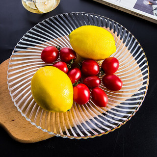 悠米兔yomerto 玻璃水果盘 11英寸1只装创意客厅家用零食盘茶几大号装糖果盆简约现代果盘