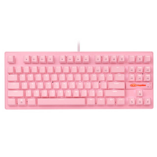 MageGee MK1 87键 有线机械键盘 粉色 国产青轴 单光