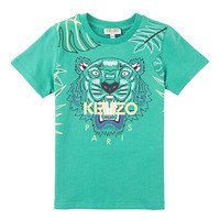 KENZO KIDS 高田贤三 奢侈品童装 男童绿色棉质虎头印花T恤 KN10678 54 2A/2岁/86cm