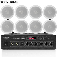 威斯汀 WESTDING WX305无线蓝牙吸顶壁挂喇叭套装店铺餐厅校园背景音乐公共广播 一拖八
