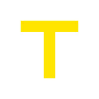 信发(TRNFA)5s定位贴 T型100个装 四角直角定位标签定位胶带 定置线警示条桌 反光黄色