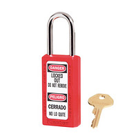 MASTERLOCK/玛斯特锁 工程塑料安全挂锁 长梁 上锁挂牌LOTO 电力锁 411MCNLTRED 红色