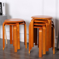 施豪特斯（SHTS） 凳子 实木圆凳板凳休闲椅子餐椅(六只）ST-9820 蜜糖色