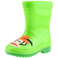 PaulFrank 大嘴猴雨鞋中筒防水胶鞋套鞋儿童男女宝宝时尚雨靴 PF1011 绿色 34码