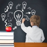 斯图sitoo 加宽家用黑板贴白板贴可擦写儿童教学涂鸦绿板贴自粘可移除墙贴纸墙膜 ST1104黑板贴 90cm*2m