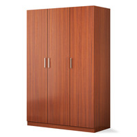 欧宝美三门更衣柜木质衣柜员工宿舍衣柜柚木色
