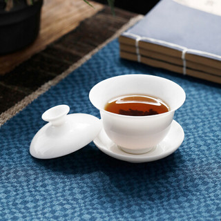 博为 德化白瓷盖碗茶杯羊脂玉瓷陶瓷功夫茶具 云水间（小）