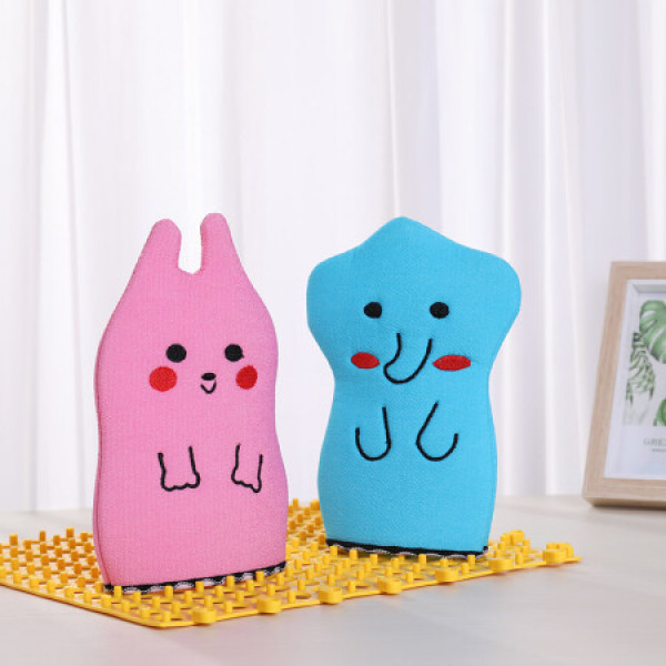 商品绿之源 卡通儿童搓澡巾2只装(小象 兔子) 浴室儿童洗澡搓澡巾搓澡