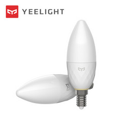 Yeelight智能LED烛炮E14小螺口3.5瓦水晶灯吊灯壁灯灯泡蜡烛泡尖泡蓝牙Mesh技术批量智能控制语音调光调色 *4件