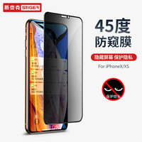 斯泰克  iPhoneX/XS防窥钢化膜  苹果X/XS防偷看手机玻璃贴膜全屏全覆盖高清高透防爆防指纹保护前贴膜 黑色