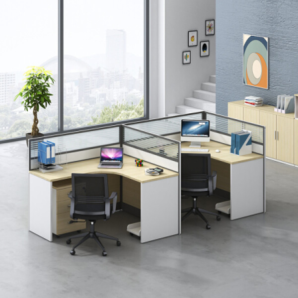 商品欧宝美屏风办公桌职员工作位办公电脑桌屏风f型2人位