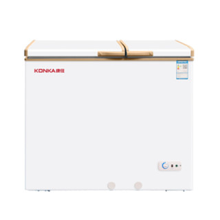 康佳konka205升双门双温冷柜冰柜节能变温卧式冰箱白色bcd205dzx