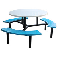 奈高 NG学生员工食堂餐桌椅小吃店多人连体快餐桌椅组合三座-1