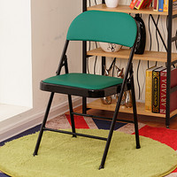 佐盛折叠椅实用会议椅培训椅洽谈椅家用会客椅办公椅黑腿 绿面