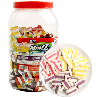 印尼进口 MintZ 明茨 清凉水果味糖果  量贩桶装 460g *5件