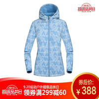 诺诗兰NORTHLAND 秋冬新款软壳冲锋衣防风加绒外套保暖夹克印花弹力防水透气户外 女款 牛仔蓝色 M 165/88A