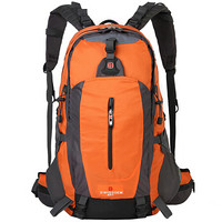SVVISSGEM 登山包45L 防泼水旅行背包男女 户外运动双肩包时尚电脑包书包配防雨罩 JP-3502橘黄色