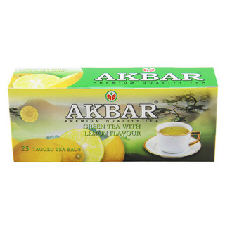 AKBAR 雅客巴柠檬味绿茶37.5g/盒 斯里兰卡进口 *9件