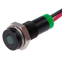 RS Pro欧时 3 mm 嵌入式 绿色 LED 指示器, 引线接端, 6mm安装孔尺寸, 2 V 直流