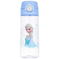 迪士尼（Disney）儿童塑料水杯子弹跳盖杯大容量便携运动Tritan水壶夏季清新学生直饮杯500ML粉蓝冰雪