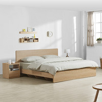 掌上明珠家居 北欧现代卧室 1.8米双人床+床头柜×2 组合家具套装 ESA116-A262