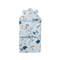 威尔贝鲁(WELLBER)婴儿抱被新生儿多功能大尺寸盖毯秋冬厚棉卡通包巾大象丛林100*100cm