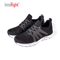 INTERIGHT京东自营夏季新款男子跑步运动鞋超轻回弹反光透气网面休闲男鞋 黑色 41