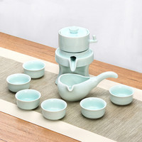 常生源 懒人茶具套装 陶瓷哥窑自动泡茶器旋转出水功夫茶具盖碗茶杯公杯整套礼盒包装   一路相伴茶具