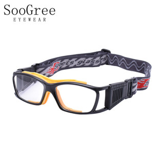  SooGree/圣古力 G8015 防雾防爆 运动眼镜  近0-600散0-200内1.56树脂片 黑框橙护垫