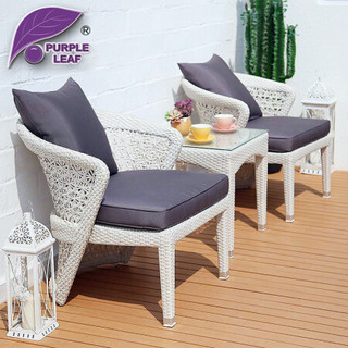 紫叶（ziye）户外编藤桌椅沙发组合北欧简约三件套客厅庭院阳台藤制沙发