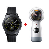 三星（SAMSUNG）Samsung Galaxy Watch 42mm智能手表+360度 全景相机 智能新体验 午夜黑手表+运动相机