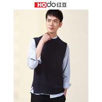 红豆 Hodo 男装 羊毛衫男2018秋冬新品商务休闲系列针织圆领背心羊毛衫 B5藏青 165/84A