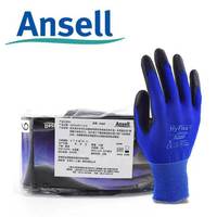 ANSELL 11-618 掌部PU深蓝色尼龙割黑色涂层轻型防护耐磨耐用工作手套1付 9# L码