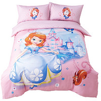 迪士尼(Disney)母婴 儿童棉四件套 女孩卡通床上用品印染苏菲亚公主城堡1.5米床JJSOF018