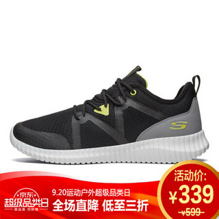 斯凯奇SKECHERS 男士时尚绑带运动鞋 666086/BKGY黑色/灰色 43码 US10码