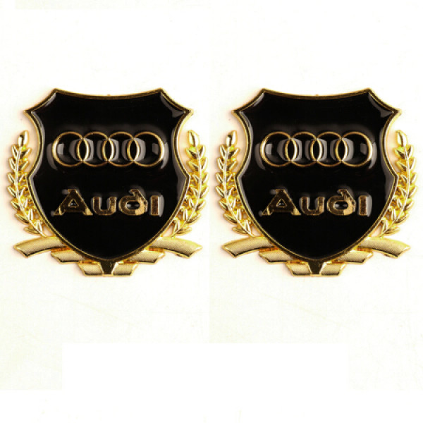 商品自由牛 汽车vip车贴侧标金属车标贴3d立体个性侧标奥迪金色对装