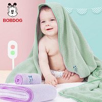 巴布豆婴儿浴巾新生儿浴巾毛巾组合套装婴儿用品宝宝洗澡巾儿童浴巾浴袍5色可选 抹茶绿