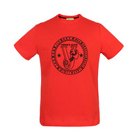 VERSACE JEANS 范思哲 奢侈品 男士红色棉质橡胶图案圆领短袖T恤 B3GTB72E 36609 531 XL码